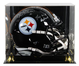 Steelers Rocky Bleier "2x Insc" Signed F/S Speed Rep Helmet W/ Case BAS Witness
