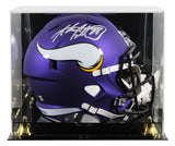 Vikings Adrian Peterson Signed Full Size Speed Rep Helmet W/ Case BAS Witness 2