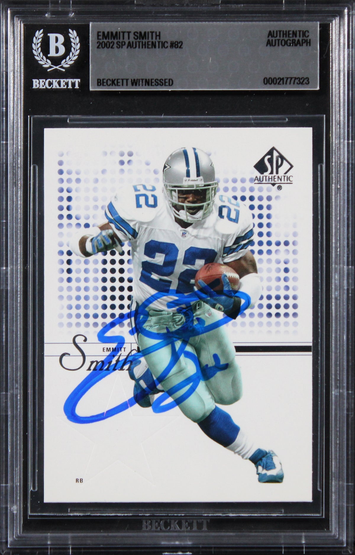 Cowboys Emmitt Smith Authentic Signed 2022 SP Authentic #82 Card BAS Slabbed