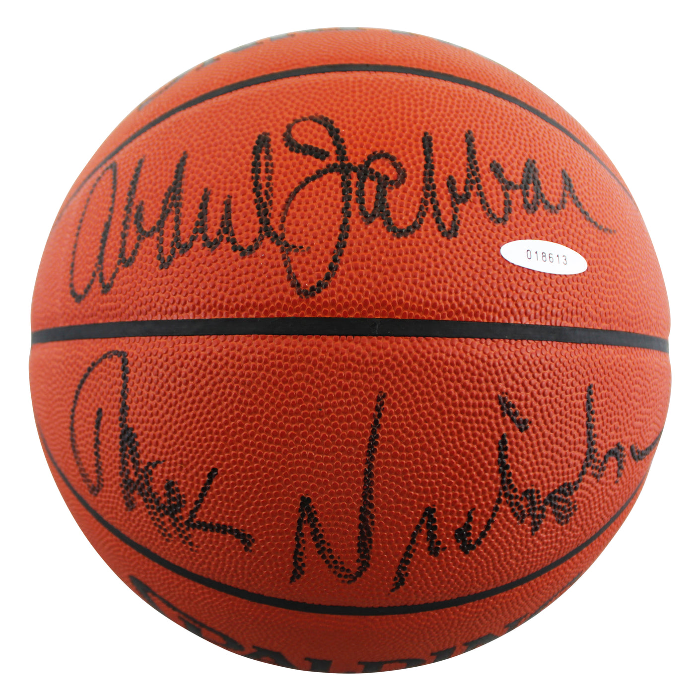 Jack Nicholson & Kareem Abdul-Jabbar Signed Spalding Basketball JSA #Z40743