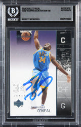 Lakers Shaquille O'Neal Signed 2002 Upper Deck Ovation #36 Card BAS Slabbed