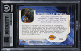 Lakers Shaquille O'Neal Signed 2001 Fleer Exclusive #104 Card BAS Slabbed