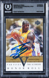 Lakers Shaquille O'Neal Signed 2001 Upper Deck Honor Roll #F5S4 Card BAS Slabbed