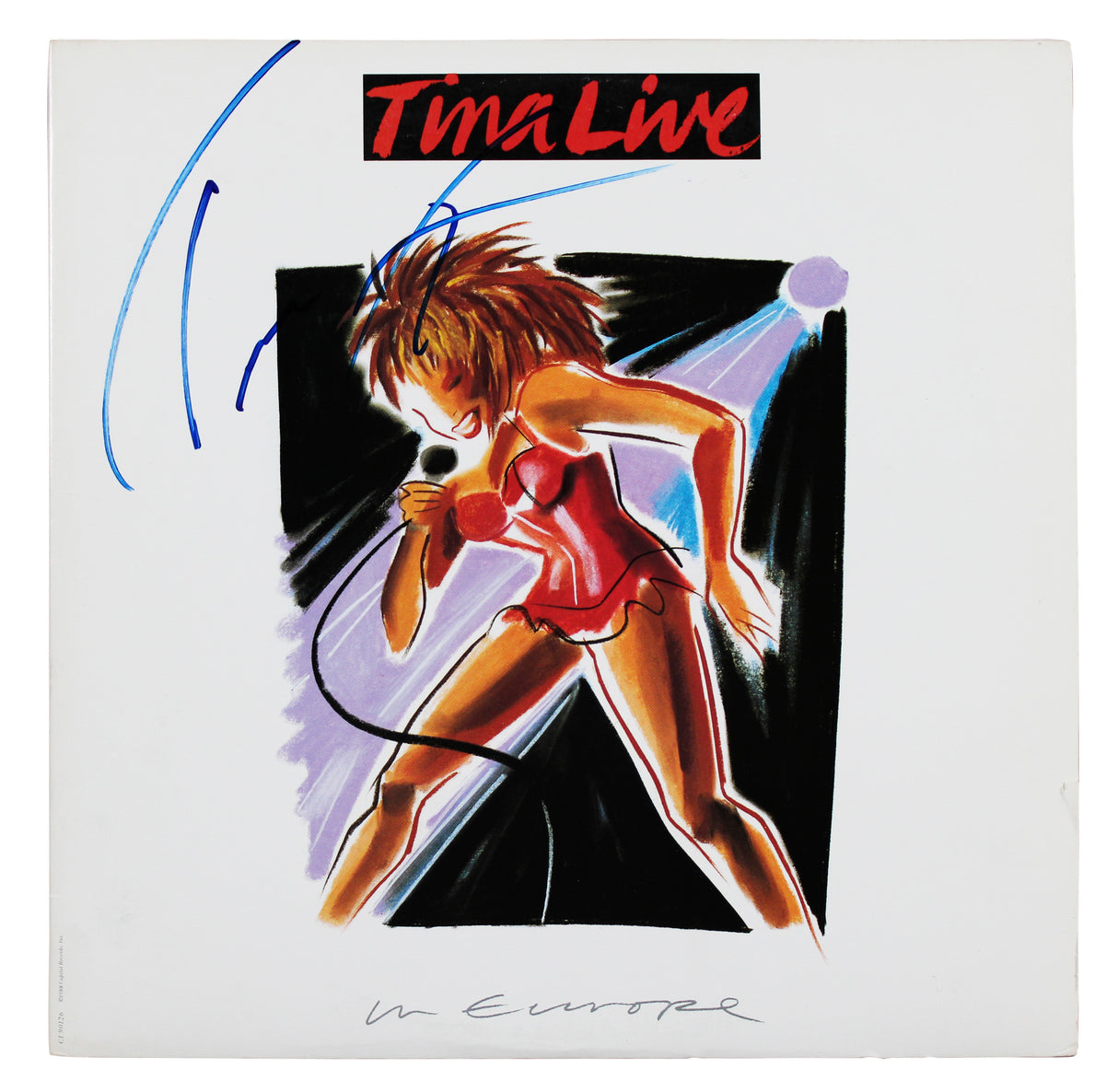 Tina Turner Signed Tina Live in Europe Album Cover W/ Vinyl BAS #AE02786