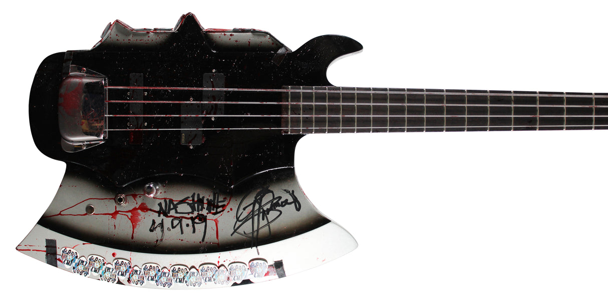 Gene Simmons Authentic Signed & Inscribed Stage Used Axe Guitar & Case BAS LOA