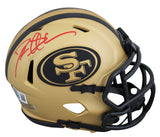 49ers Deion Sanders Authentic Signed Rave Speed Mini Helmet W/ Case BAS Witness