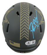 Cowboys Deion Sanders Signed Salute to Service IV Speed Mini Helmet BAS Witness