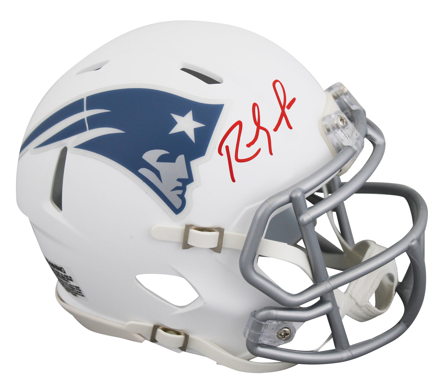 Patriots Randy Moss Signed 2025 On-Field Alt Speed Mini Helmet BAS Witnessed