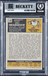 Steelers Terry Bradshaw Authentic Signed 1971 Topps #156 Rookie Card BAS Slabbed