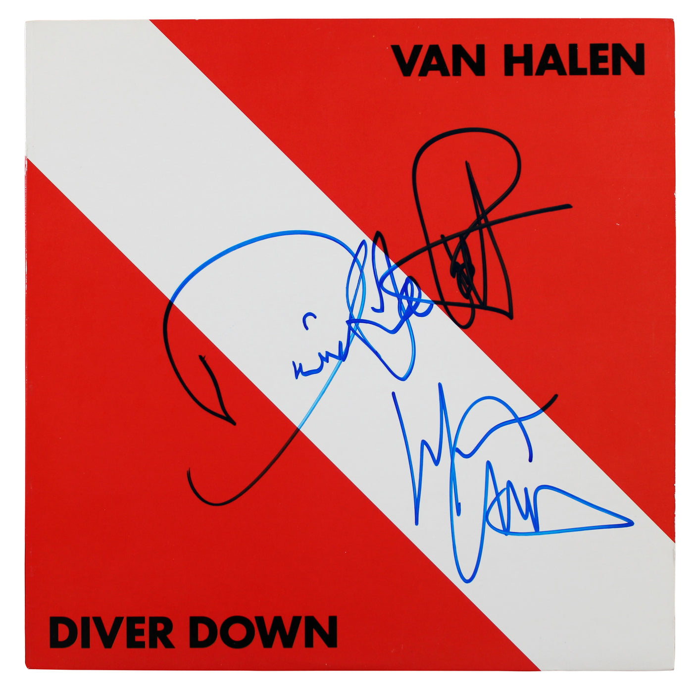 David Lee Roth & Michael Anthony Signed Diver Down Album w/ Vinyl BAS #AE02788