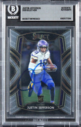 Vikings Justin Jefferson Signed 2020 Select #261 Rookie Card BAS Slabbed