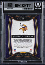 Vikings Justin Jefferson Signed 2020 Select #261 Rookie Card BAS Slabbed