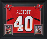 Mike Alstott "A-Train" Authentic Signed Red Pro Style Framed Jersey BAS Witness
