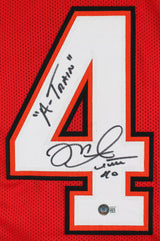 Mike Alstott "A-Train" Authentic Signed Red Pro Style Framed Jersey BAS Witness