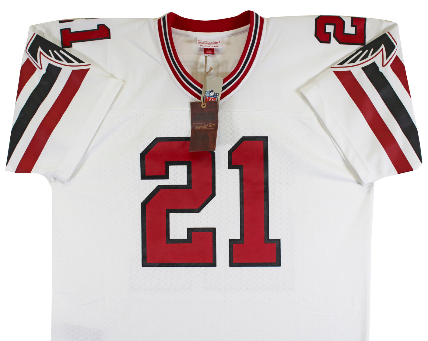 Falcons Deion Sanders "HOF 2011" Authentic Signed White M&N Jersey BAS Witnessed