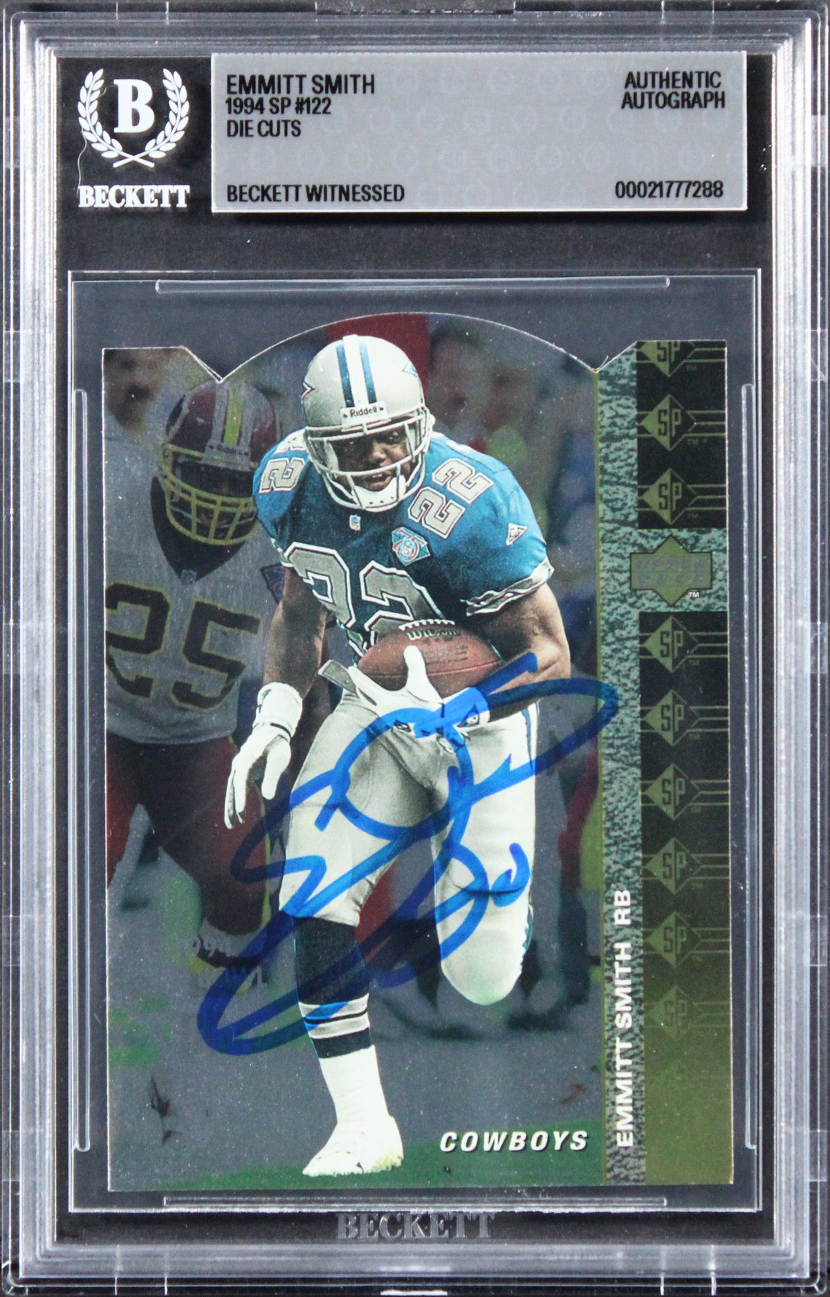 Cowboys Emmitt Smith Authentic Signed 1994 SP Die Cuts #122 Card BAS Slabbed