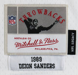 Falcons Deion Sanders "HOF 2011" Authentic Signed White M&N Jersey BAS Witnessed