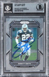 Cowboys Emmitt Smith Authentic Signed 2022 Panini Prizm #85 Card BAS Slabbed