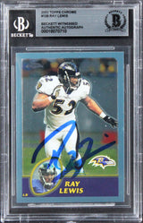 Ravens Ray Lewis Authentic Signed 2003 Topps Chrome #128 Card BAS Slabbed