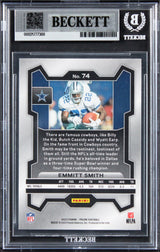 Cowboys Emmitt Smith Authentic Signed 2023 Panini Prizm #74 Card BAS Slabbed