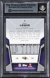 Ravens Ray Lewis Authentic Signed 2010 Topps Unrivaled #6 Card BAS Slabbed 2