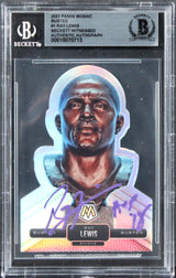 Ravens Ray Lewis "HOF 18" Signed 2021 Panini Mosaic Busted #1 Card BAS Slabbed