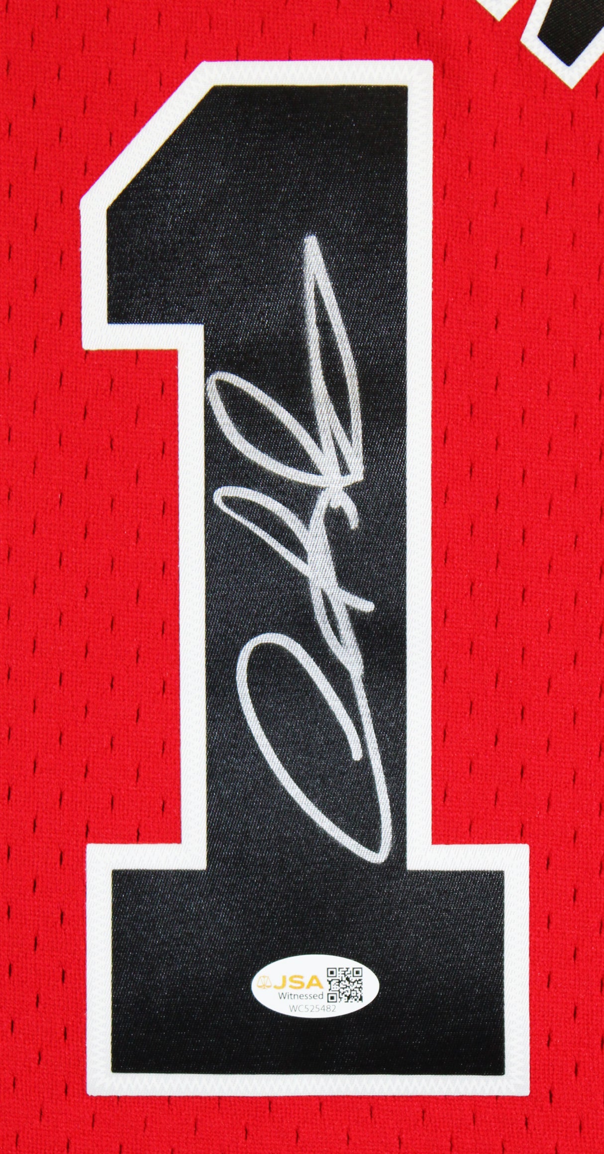 Bulls Dennis Rodman Signed Red Mitchell & Ness HWC Swingman Jersey JSA Witnessed
