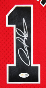 Bulls Dennis Rodman Signed Red Mitchell & Ness HWC Swingman Jersey JSA Witnessed
