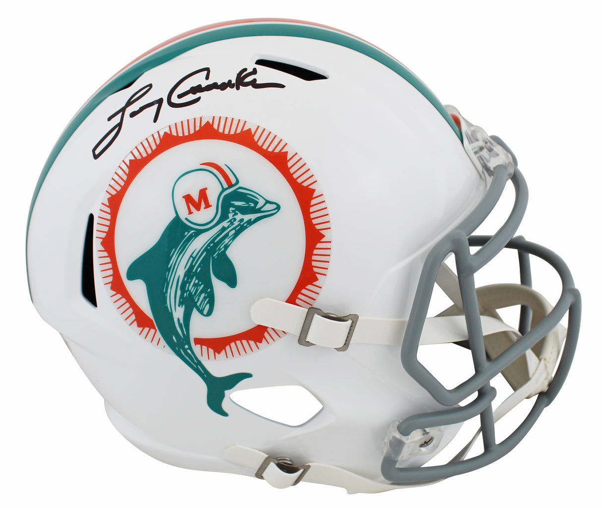 Dolphins Larry Csonka Signed 1972 TB Full Size Speed Rep Helmet BAS Witnessed