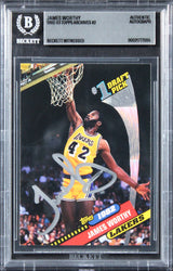 Lakers James Worthy Authentic Signed 1992 Topps Archives #2 Card BAS Slabbed