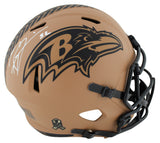 Ravens Ray Lewis Signed STS II Full Size Speed Rep Helmet W/ Case BAS Witnessed
