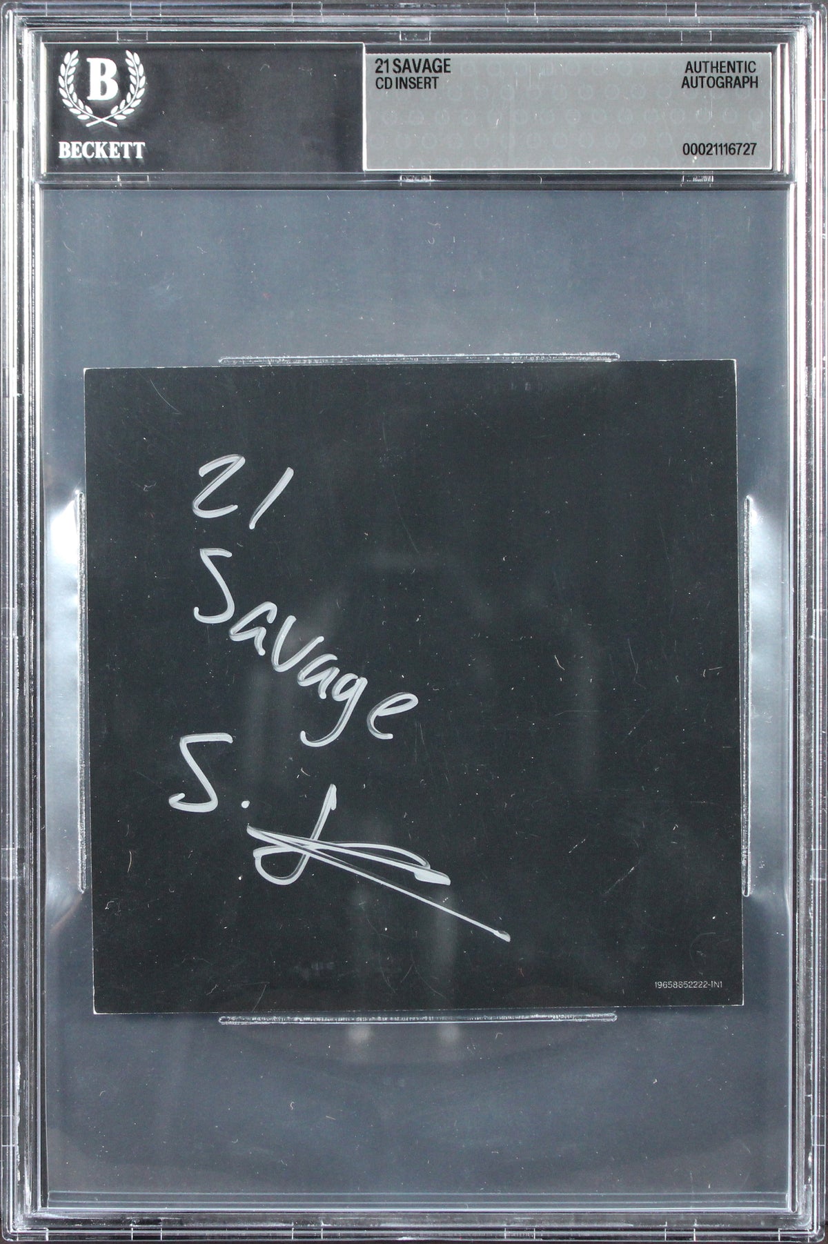 21 Savage Authentic Signed American Dream CD Insert Autographed BAS Slabbed