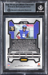 Vikings Jordan Addison Signed 2023 Panini Prizm Silver #368 Card BAS Slabbed
