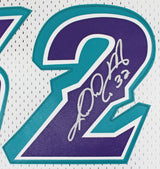 Jazz Karl Malone Signed 1996-97 White Mitchell & Ness Swingman Jersey BAS Wit