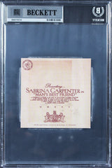 Sabrina Carpenter Authentic Signed Man's Best Friend CD Insert BAS Slabbed