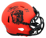 Browns Johnny Manziel "F*** CLE" Signed Rave Speed Mini Helmet W/ Case BAS Wit