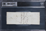 Charles Goodyear Signed 2.35x6.5 1860 Bank Of The Metropolis Check BAS Slabbed