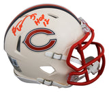 Bears Brian Urlacher "HOF 18" Signed Retro Speed Mini Helmet BAS Witnessed