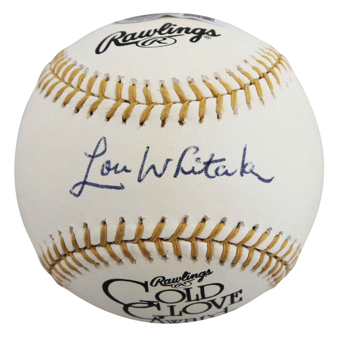 Tigers Lou Whitaker Signed Rawlings Gold Glove Logo OML Baseball BAS #BV01150