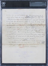 Clara Barton Authentic 2x Signed 8x10 1907 Handwritten Letter BAS Slabbed