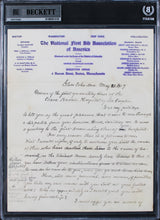 Clara Barton Authentic 2x Signed 8x10 1907 Handwritten Letter BAS Slabbed