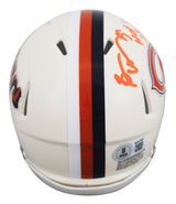Broncos Brian Urlacher "HOF 18" Signed Retro Speed Mini Helmet W/ Case BAS Wit