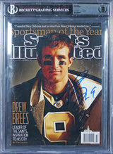 Saints Drew Brees Signed 12/6/2010 Sports Illustrated Magazine BAS Slabbed