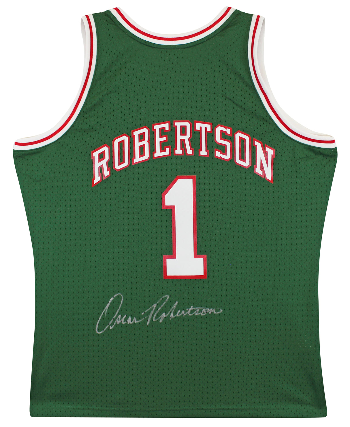 Bucks Oscar Robertson Signed 1970-71 Green M&N Swingman Jersey BAS Witnessed
