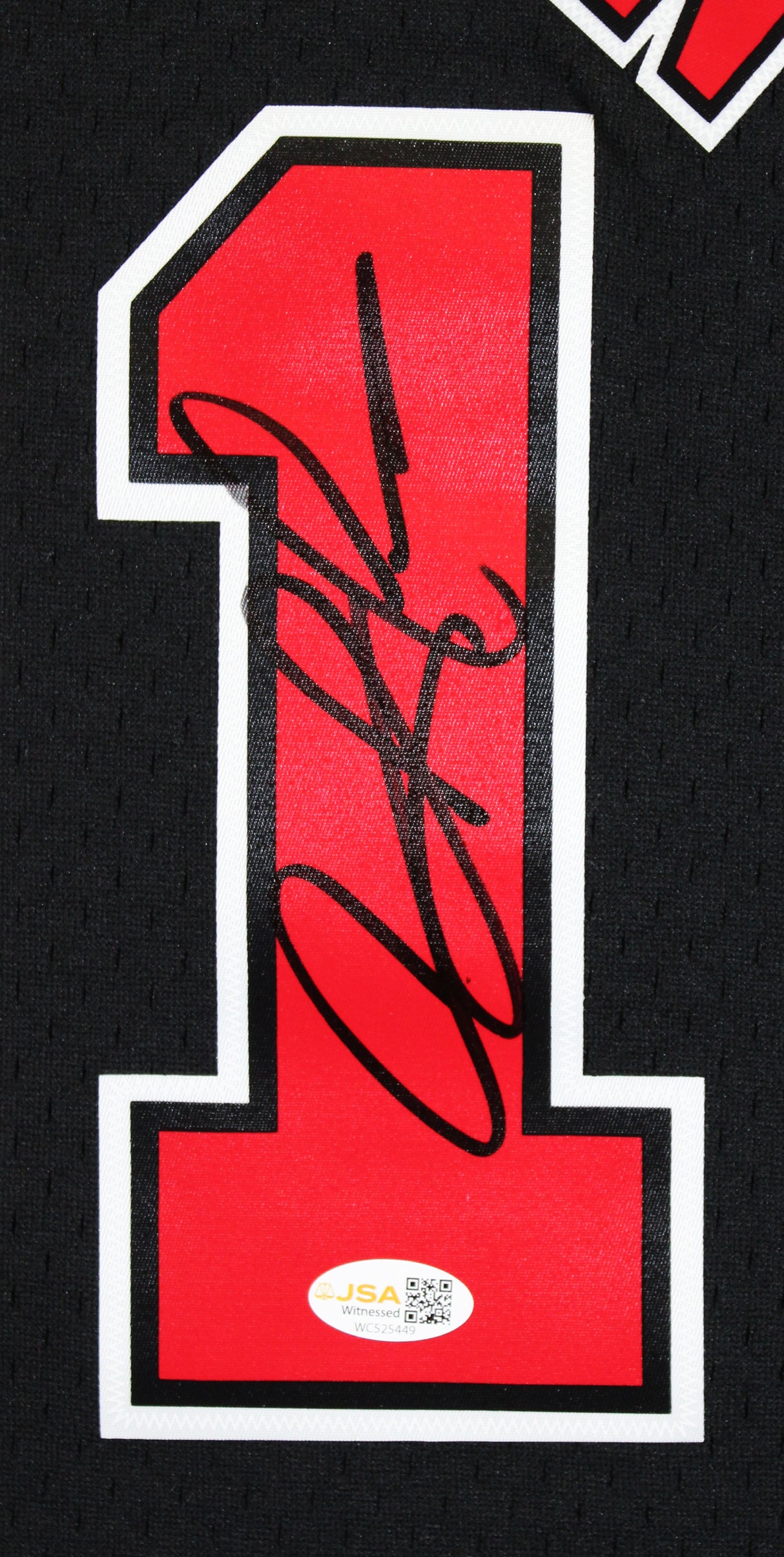 Bulls Dennis Rodman Signed Black M&N HWC Swingman Jersey w/ Black Sig JSA Wit