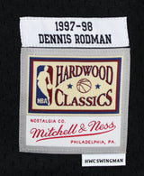 Bulls Dennis Rodman Signed Black M&N HWC Swingman Jersey w/ Black Sig JSA Wit