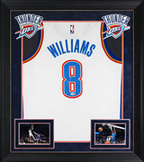 Thunder Jalen Williams Signed White Nike Association Edition Framed Jersey JSA