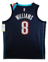 Thunder Jalen Williams Signed 2025 Navy Nike City Edition Swingman Jersey JSA