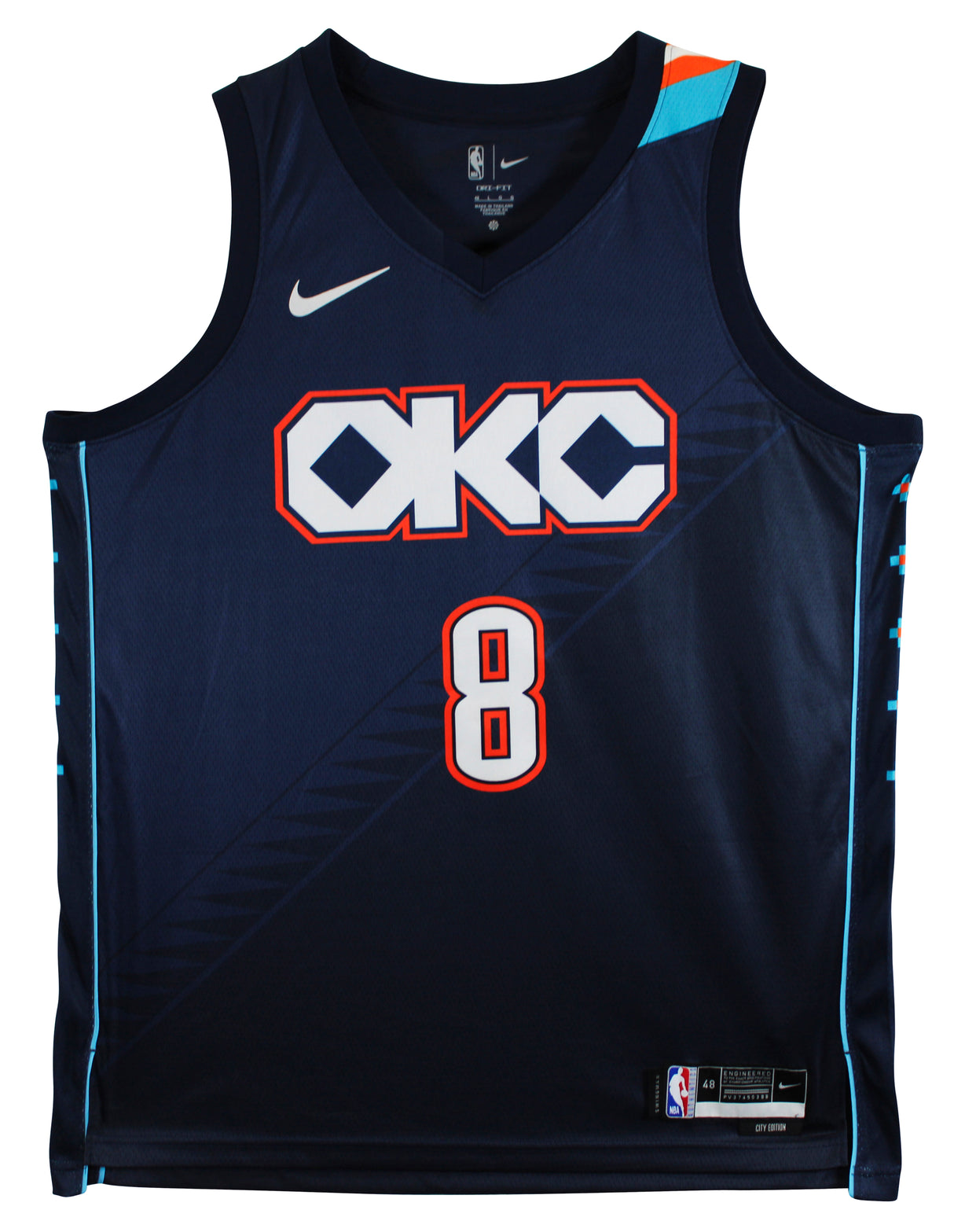 Thunder Jalen Williams Signed 2025 Navy Nike City Edition Swingman Jersey JSA