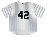 Yankees Mariano Rivera Signed White Pinstripe Majestic Cool Base Jersey BAS Wit